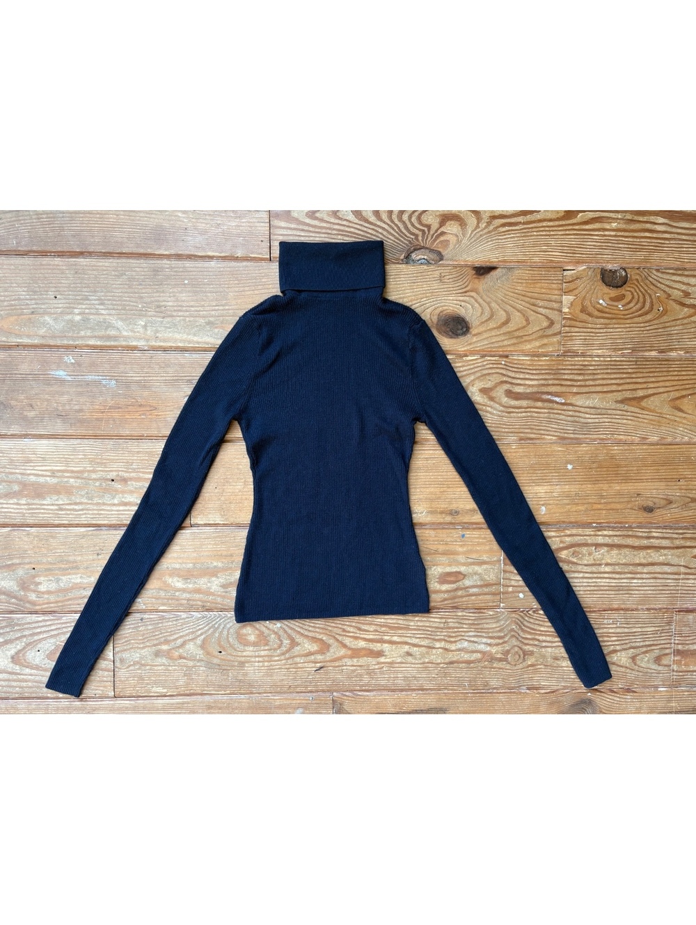 Favorite Daughter 100% Merino Wool Black Ribbed Turtleneck Sweater Women’s XS